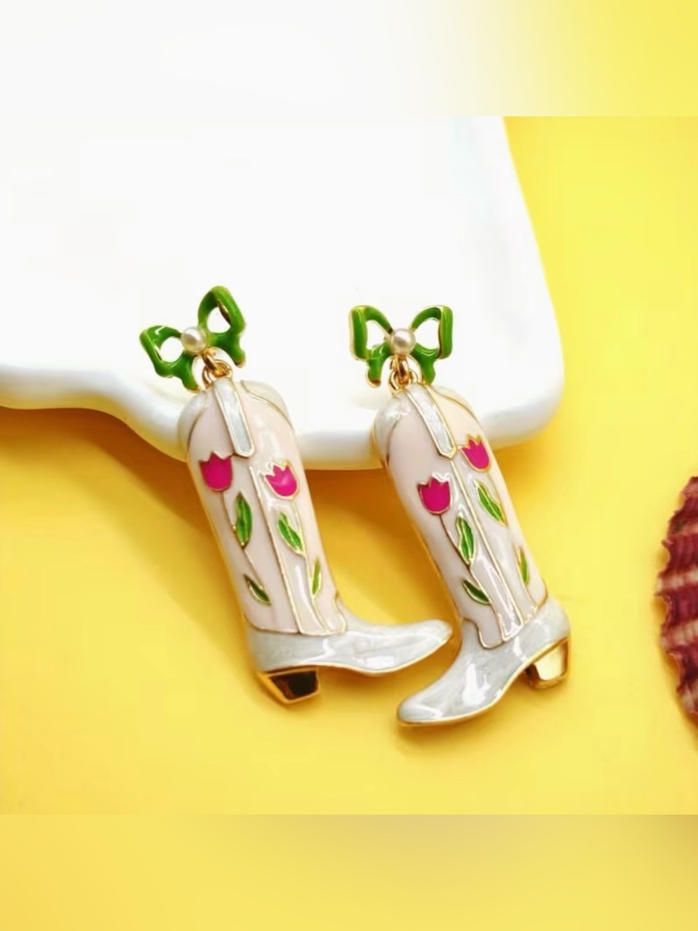 Western Cowboy Boot Earrings New Modern - Picture 2 of 7